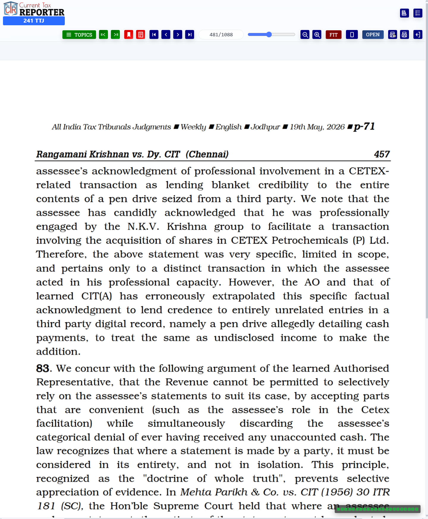Two-page digital edition of a printed tax-law journal preserving printed pagination